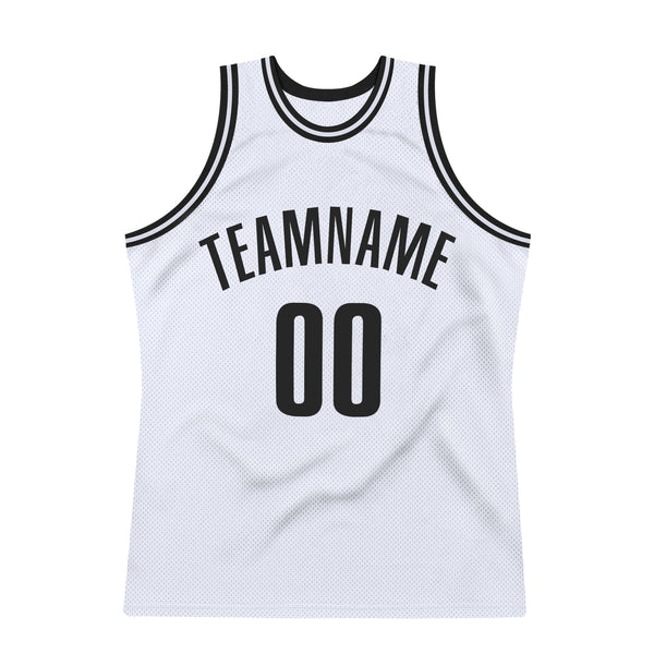 Custom Team Basketball Black White Rib-Knit Jersey Discount - FansIdea