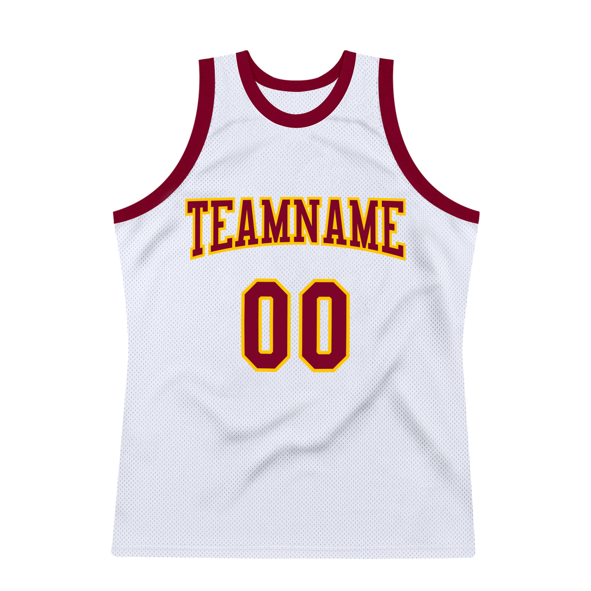 Custom Team Gold Basketball Maroon White Rib-Knit Jersey Discount ...