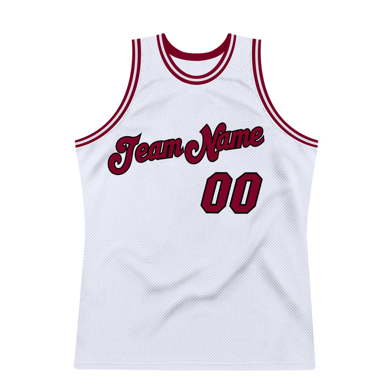 Custom Team Black Basketball Maroon White Rib-Knit Jersey Discount ...