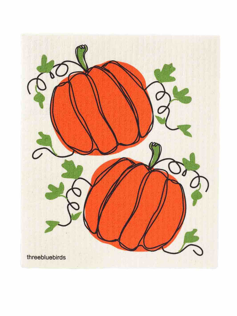 Pumpkins Swedish Dishcloth Sponge Cloth Smell Free Reusable Ecofriendly  Paper Towel Gift Christmas Stocking Suffer Greeting Card 