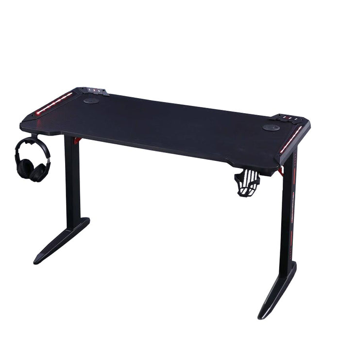 l shaped gaming desk red