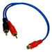 RC2M1F Blue 1 Female To 2 Male RCA Y-Splitter Audio Cable-Bass Rockers-1