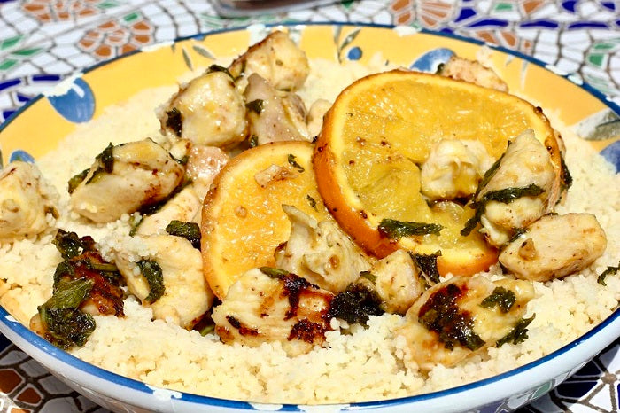 Poulet à l'orange et la menthe Óuliva