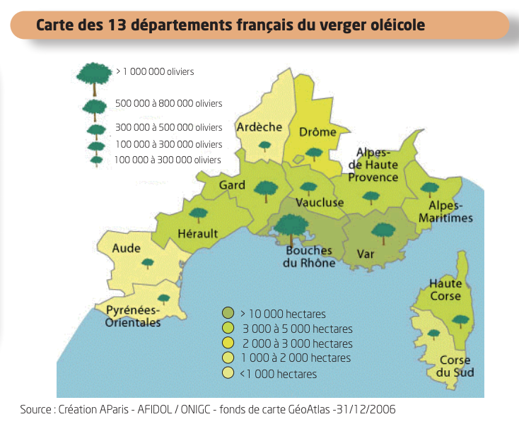 Carte oléicole de France