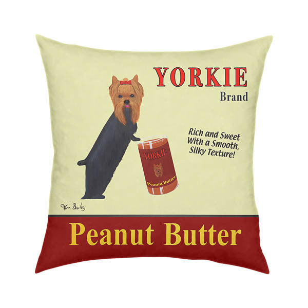 Yorkie Peanut Butter Throw Pillow