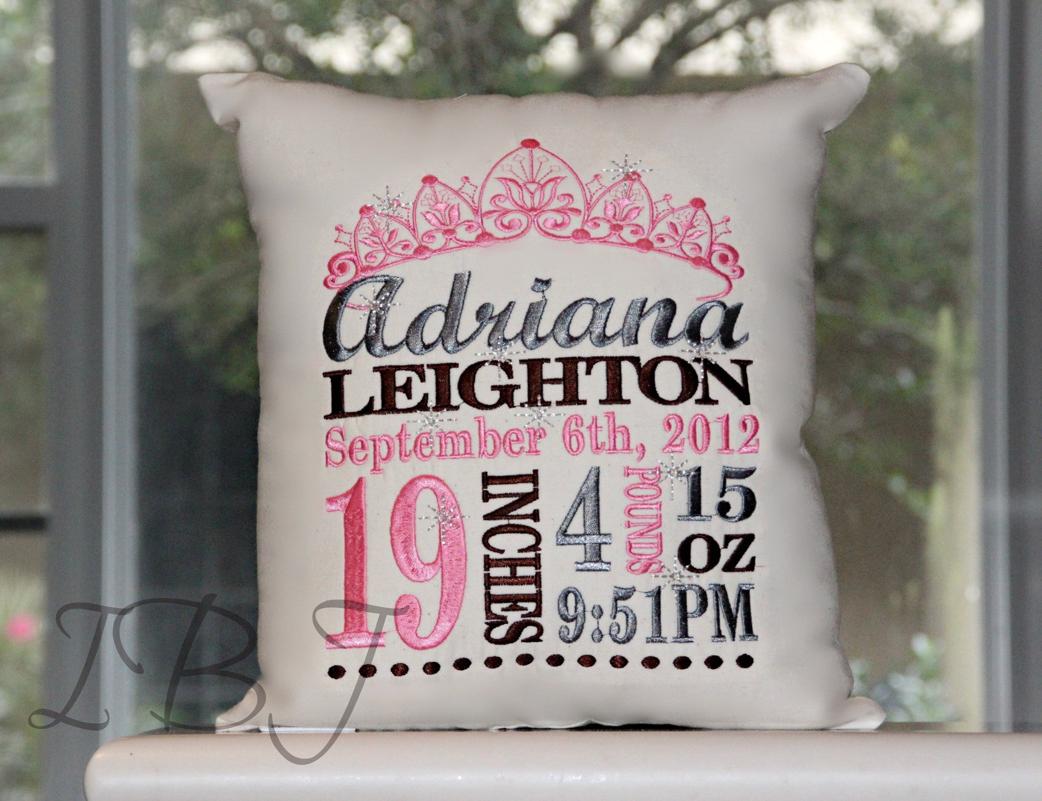 birth announcement pillows