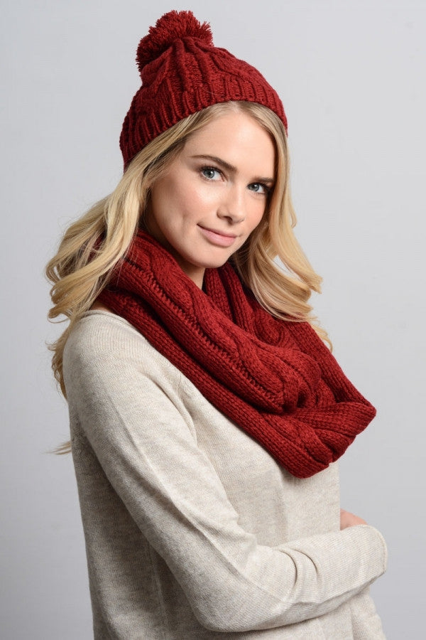 red knit scarf