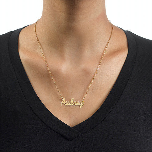 Cursive Name 18K Gold Plated Necklace