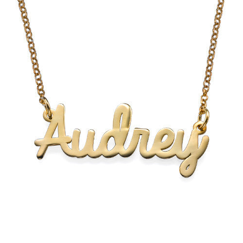 Cursive Name 18K Gold Plated Necklace