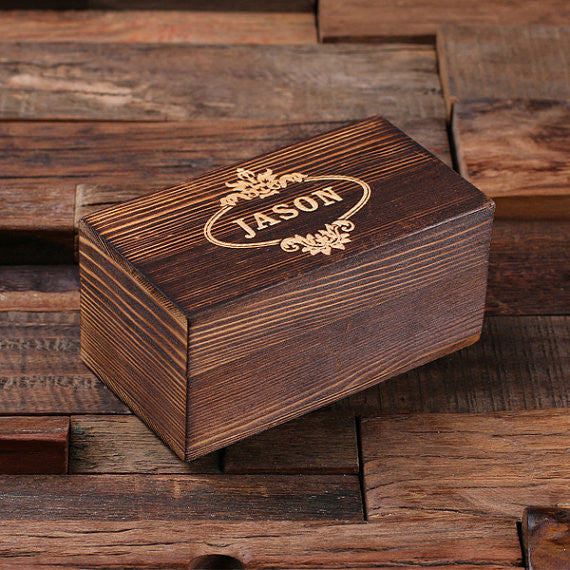 Gentleman's Gift Set in Wood Gift Box - Personalized
