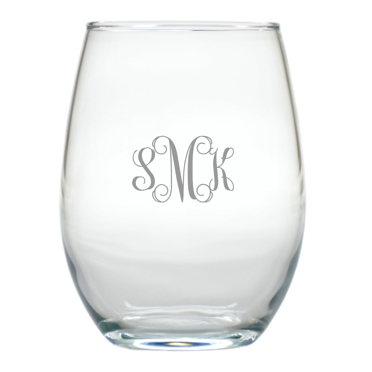 Monogram Stemless Wine Glasses ~ Set of 4