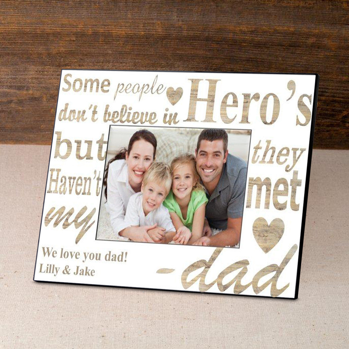 Dad My Hero Picture Frame Personalized