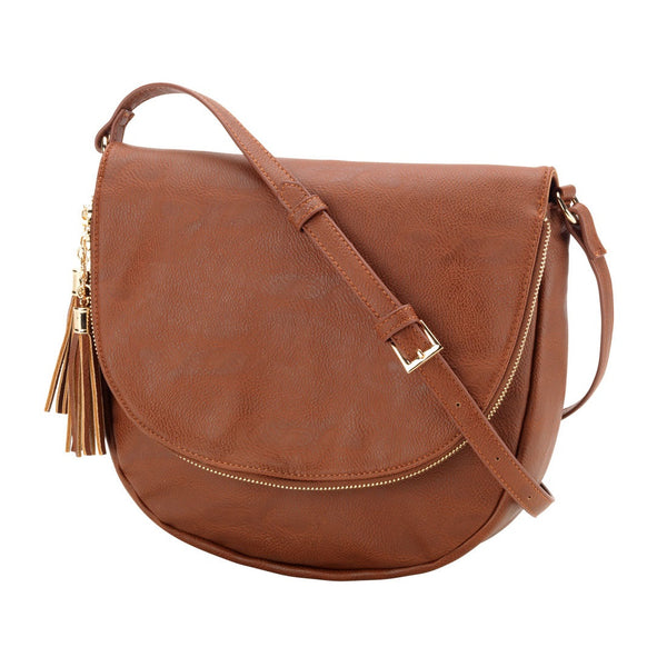 Sienna Tassel Crossbody Bag - Camel