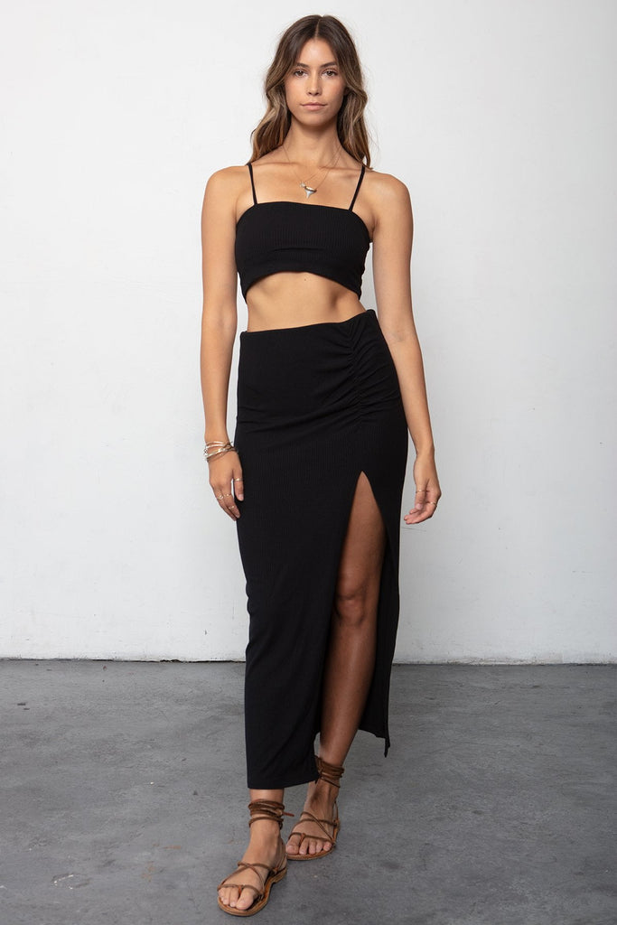 rib maxi skirt