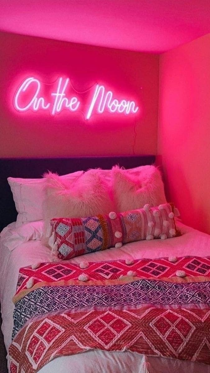 selicor neon sign decor pink room