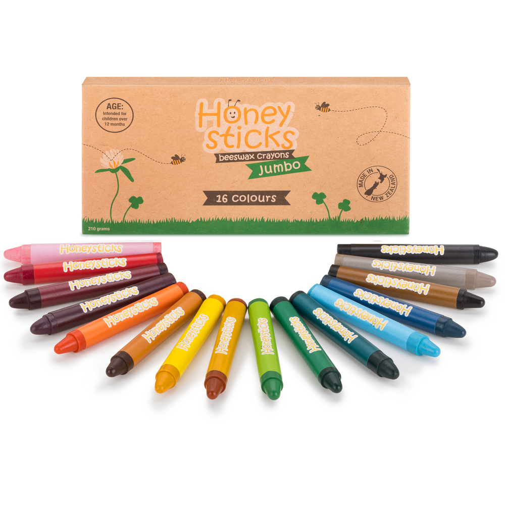 Honeysticks Jumbo Long Crayons, Beeswax Crayons