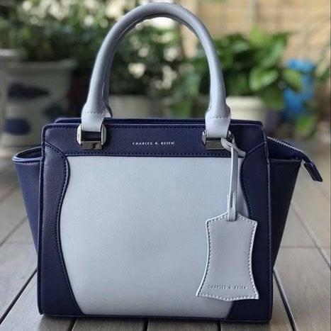 charles and keith blue handbag