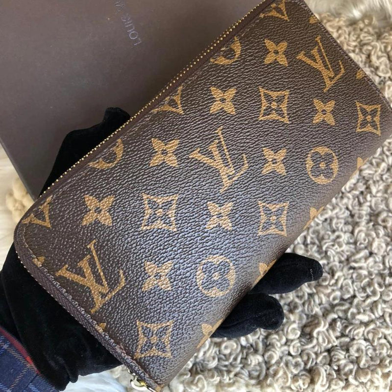 Louis Vuitton Mono Coffee Double Zipper Wallet – Online First Copy