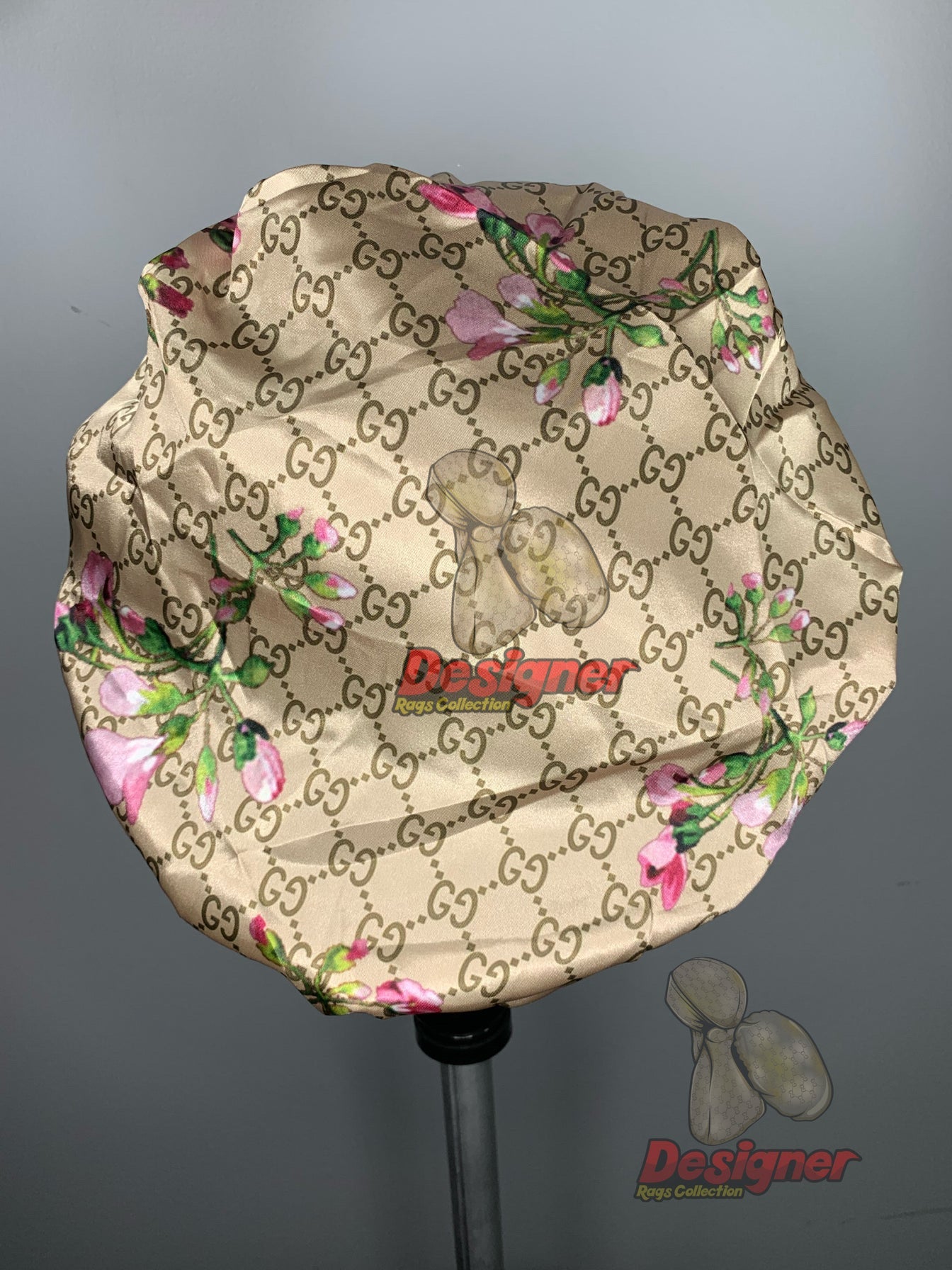 Brown Lv Silk Designer Bonnet