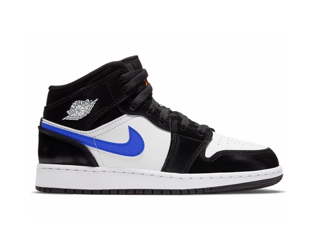 jordan 1 mid blue and black and white