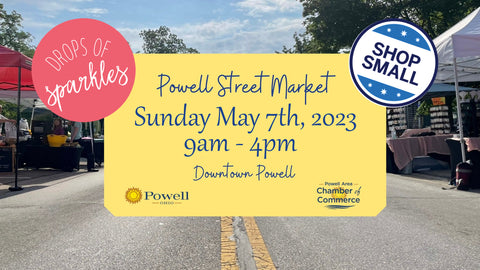 Drops of Sparkles at the POwell Street Market this sunday may 7th