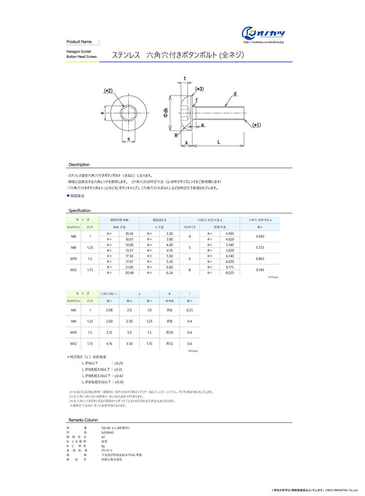 ステンレスピン付きボタンキャップボルトM8×30 10本セット 専用レンチ付き