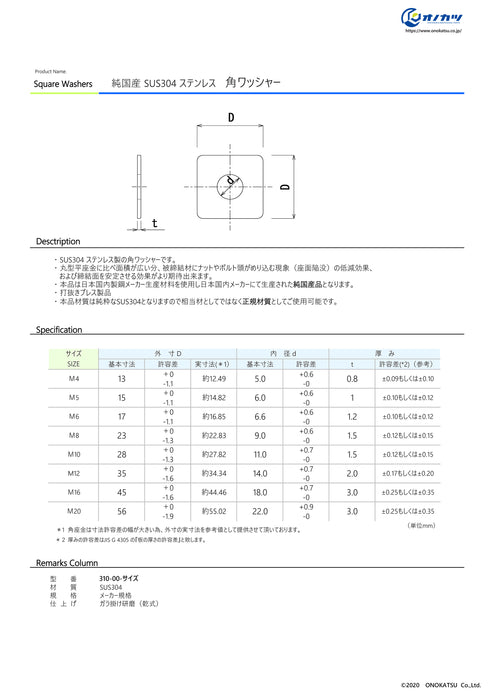 予約販売 角ワッシャー 特寸 SUSｶｸW 9.0+0.6 9.0X26X3.0 ｽﾃﾝﾚｽ 303､304､XM7等 生地 または標準 