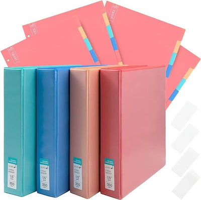 1.5 Inch Binder - 4 Pack, Multicolor  1 inch binder, Binder, 2 inch binder