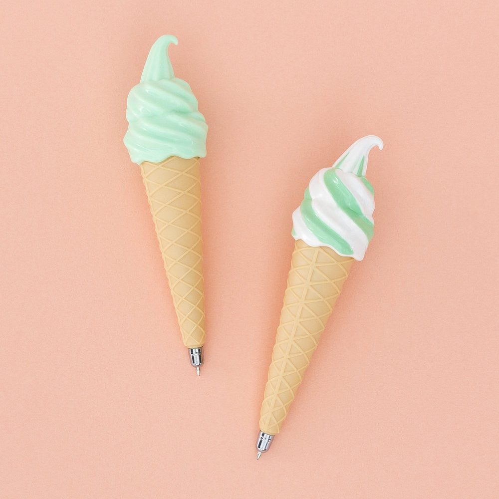 2 Pk Ice Cream Cone Pen Mint Yoobi