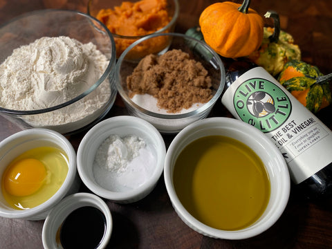 ingredients for pumpkin olive oil cookies