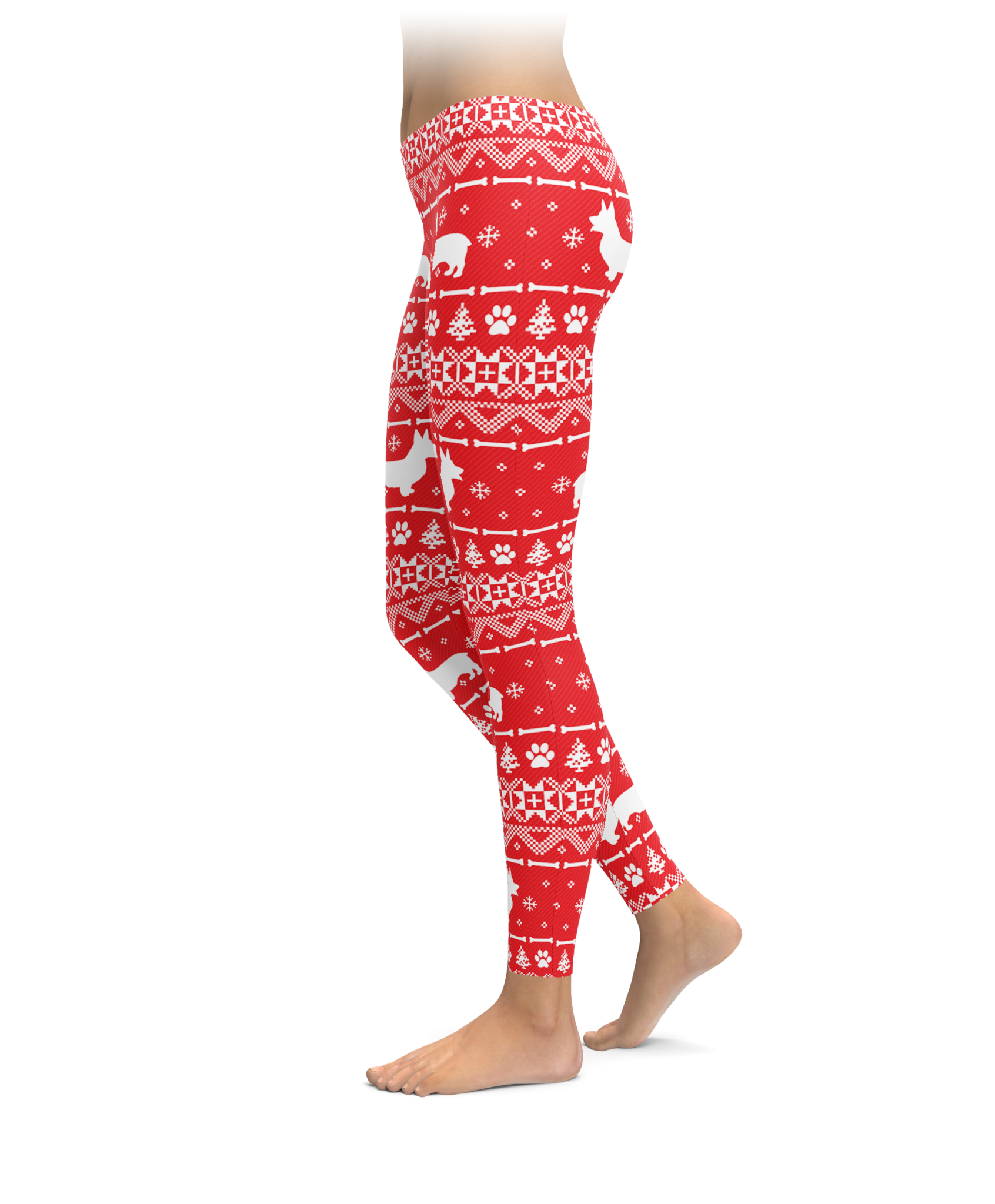 Red Corgi Holiday Leggings