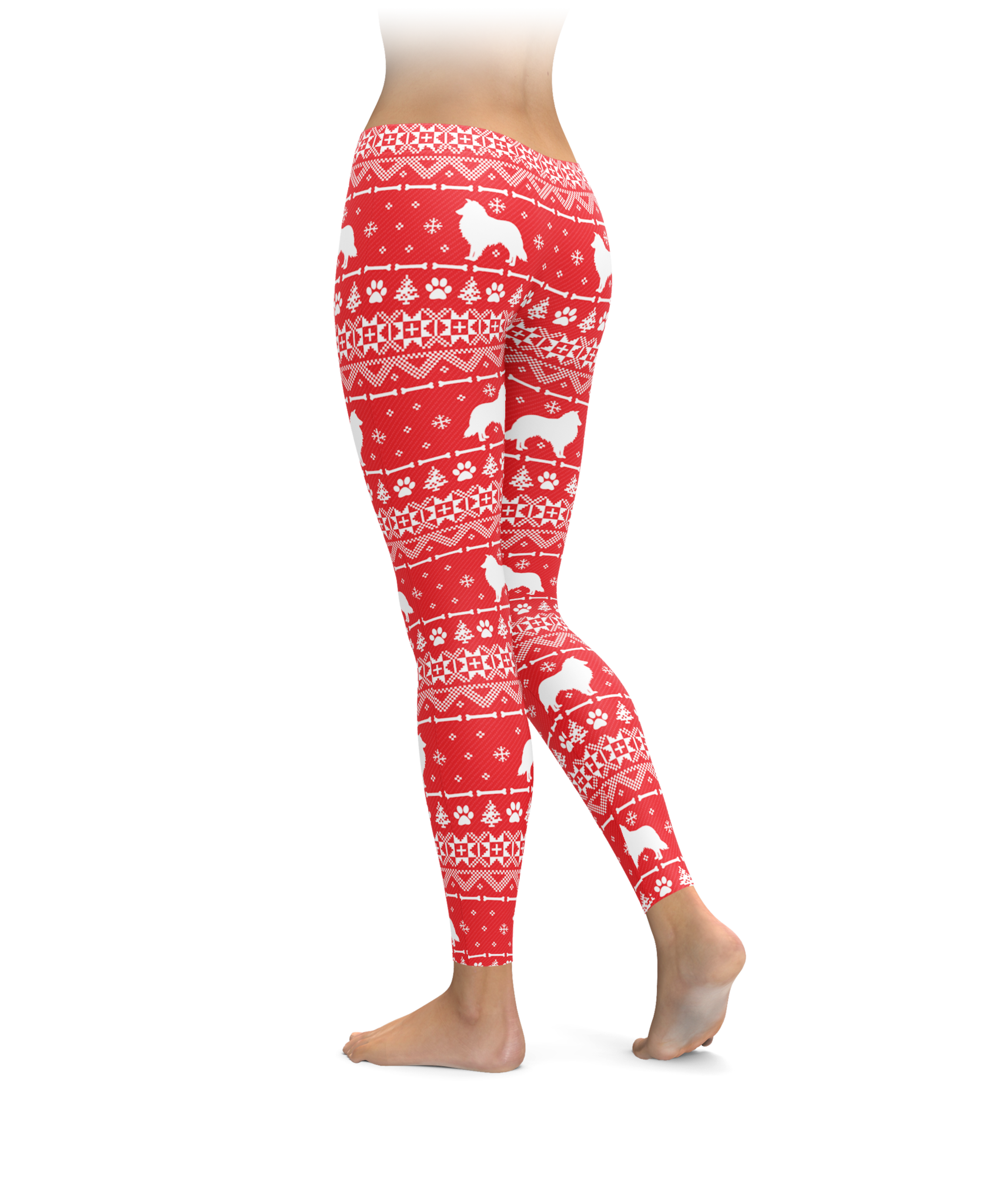 Nordic Sheltie Leggings - Red