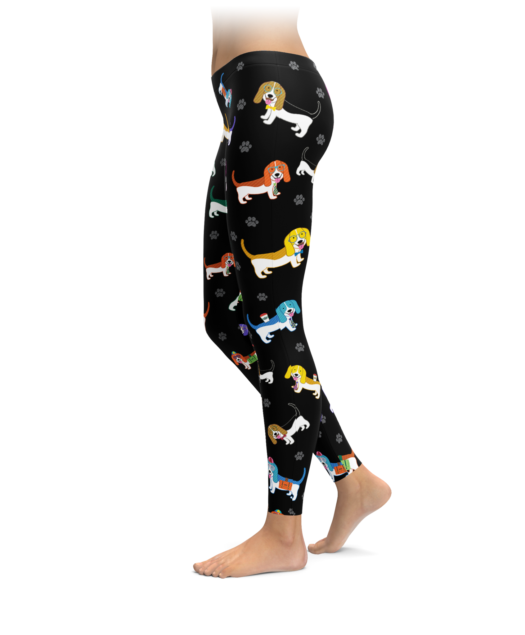 Colorful Basset Hound Leggings