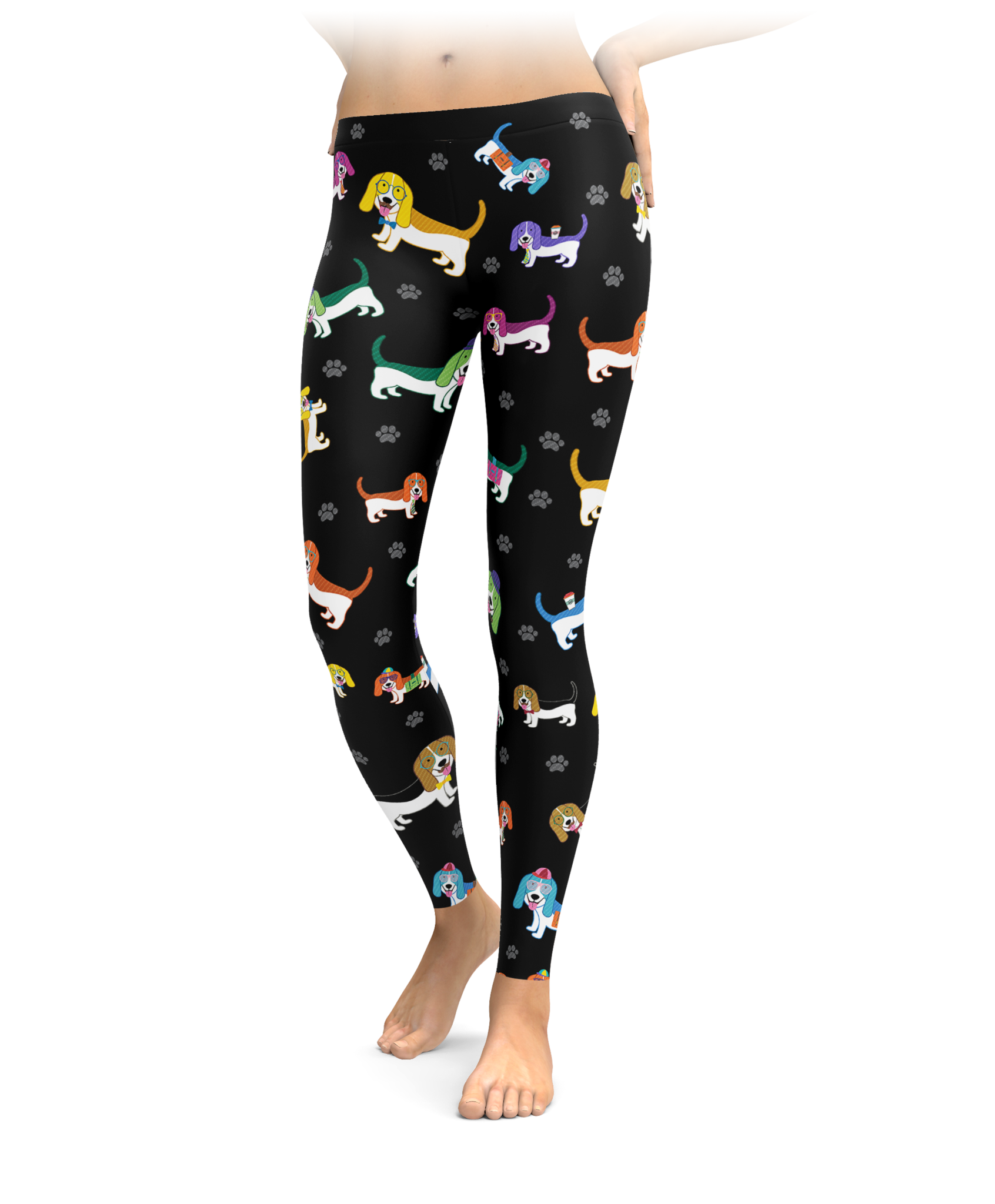 Colorful Basset Hound Leggings