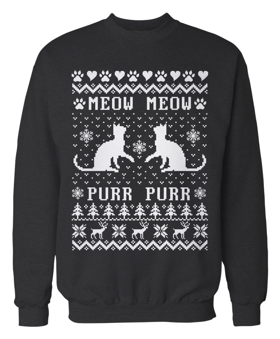 Pretty cat christmas sweaters for women and size