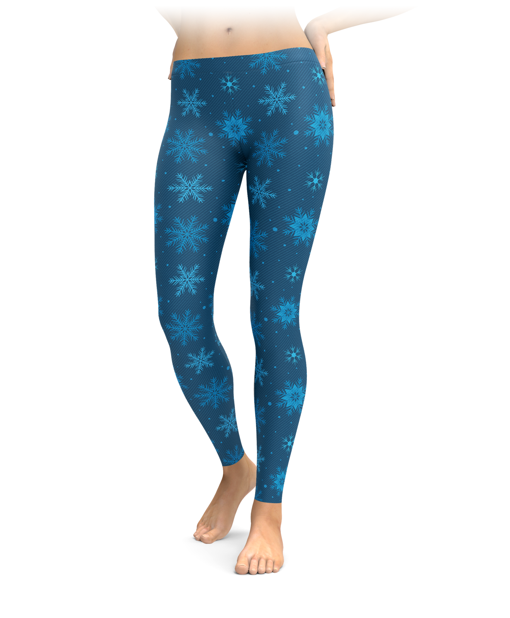 Blue Snowflake Holiday Leggings