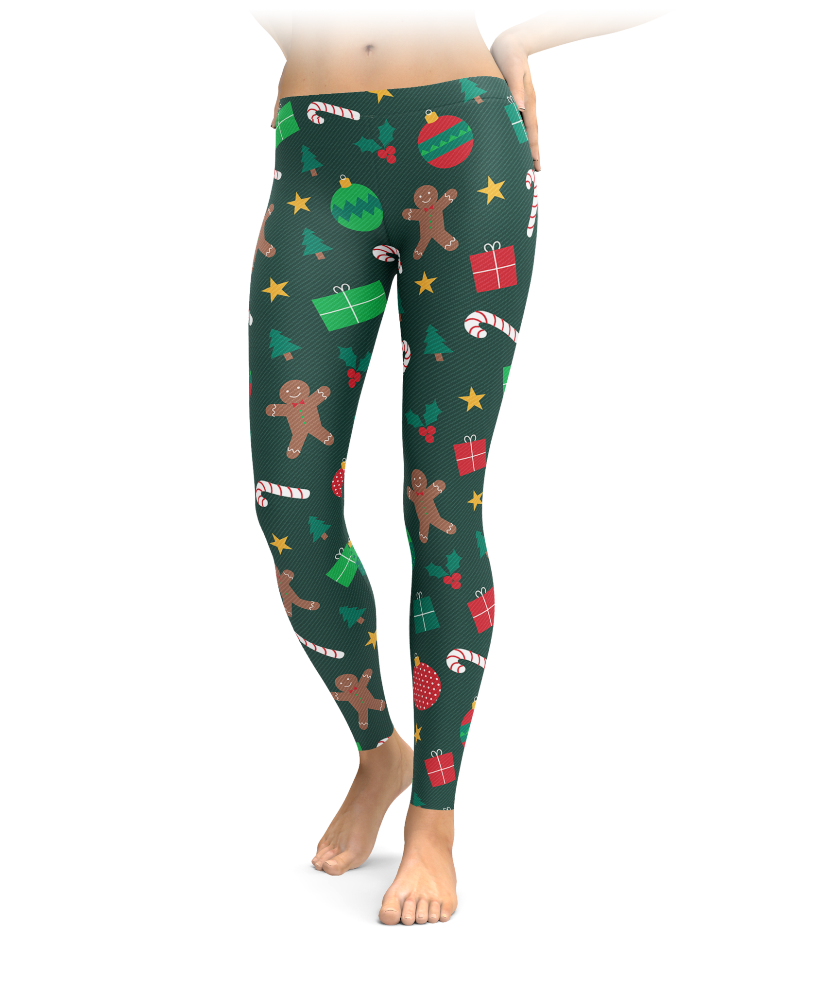 Green Christmas Leggings