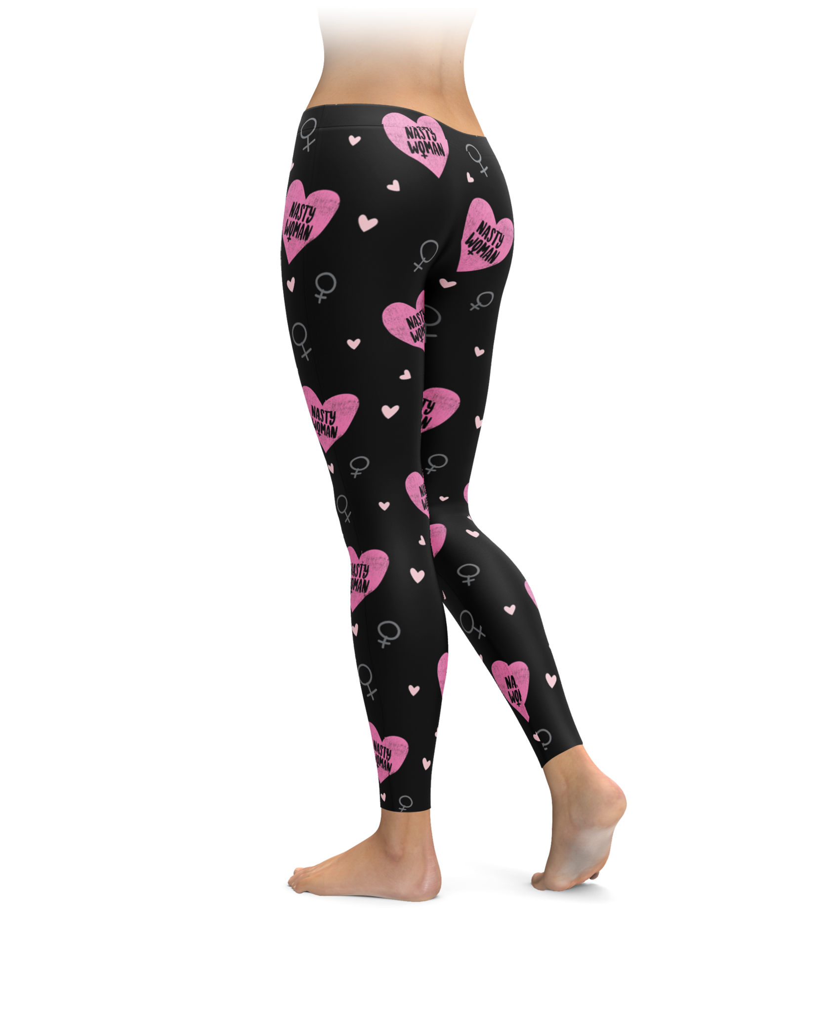 Nasty Woman Heart Leggings (Black)