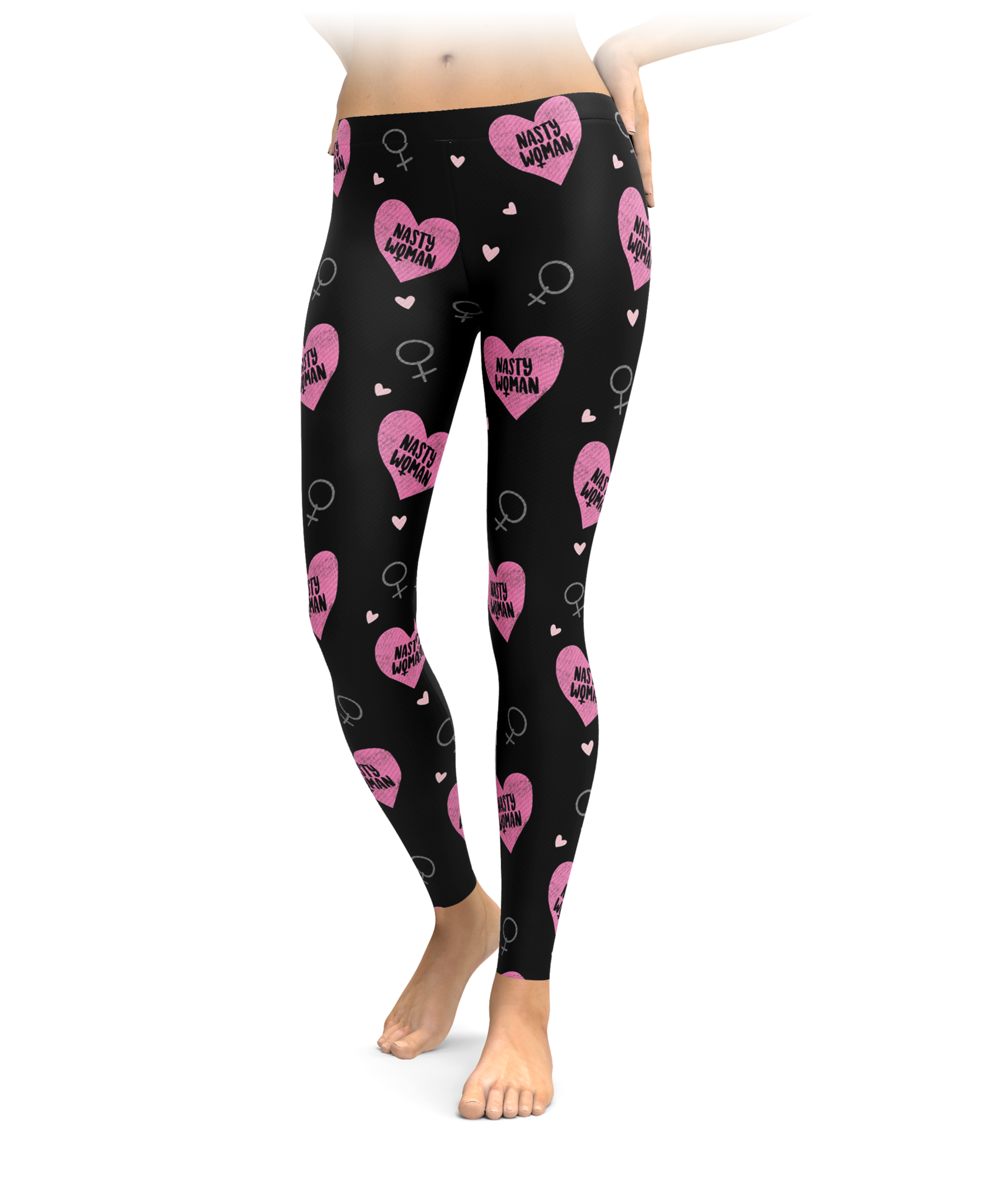 Nasty Woman Heart Leggings (Black)