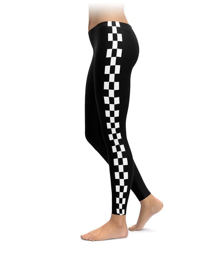 leggings with checkered stripe