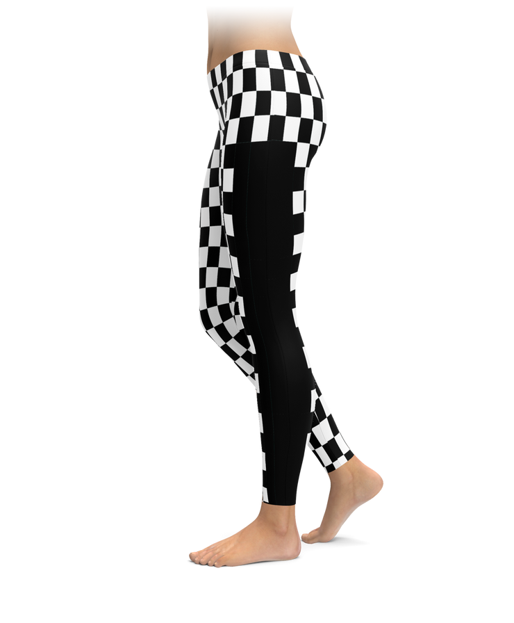 leggings with checkered stripe