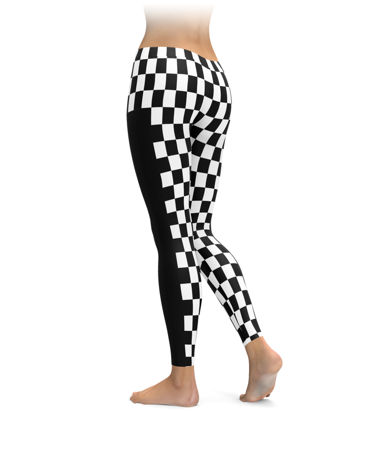 leggings with checkered stripe