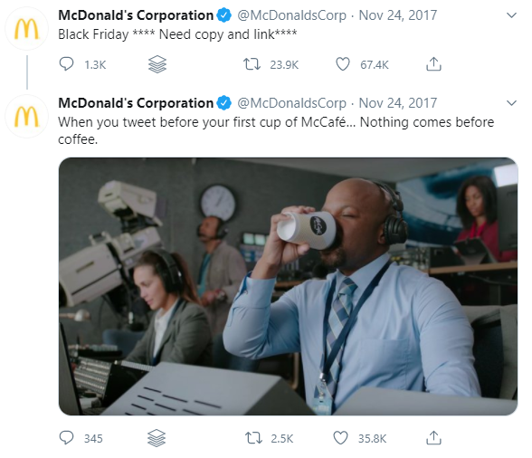 McDonalds 2017 Tweet Mistake