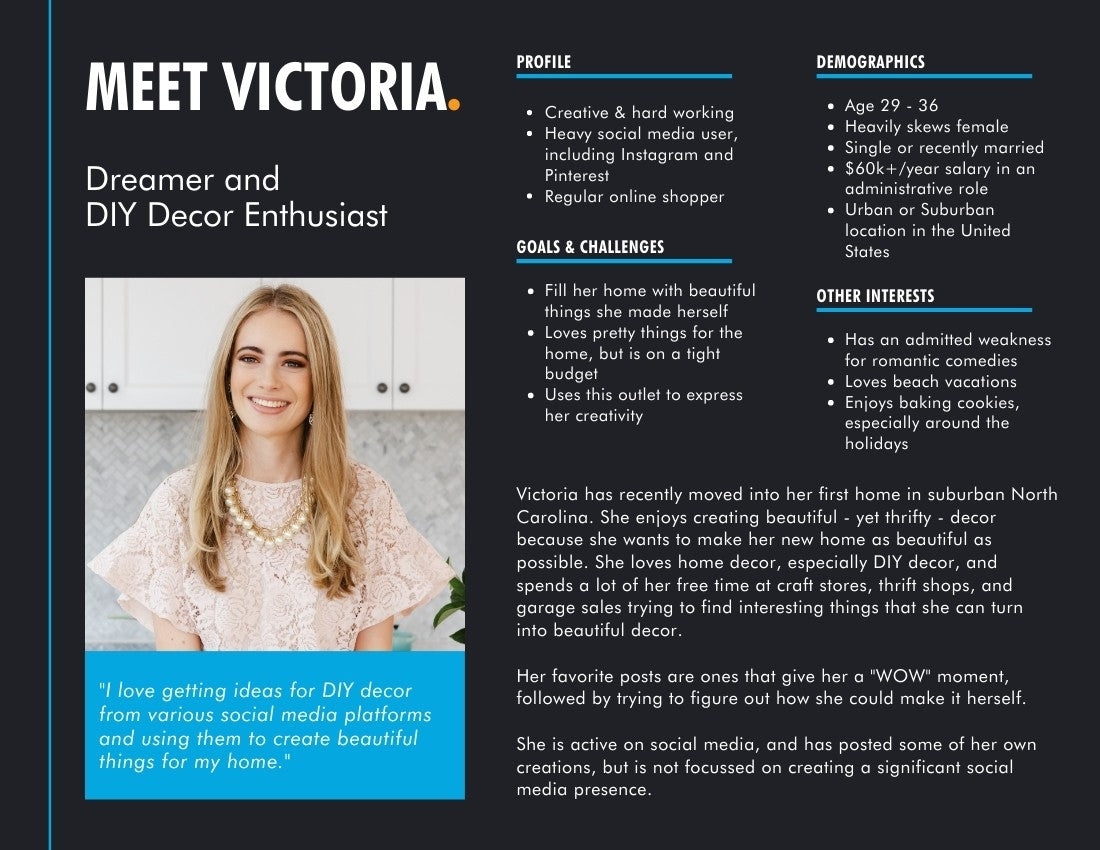 Personal Brand Customer Persona Example