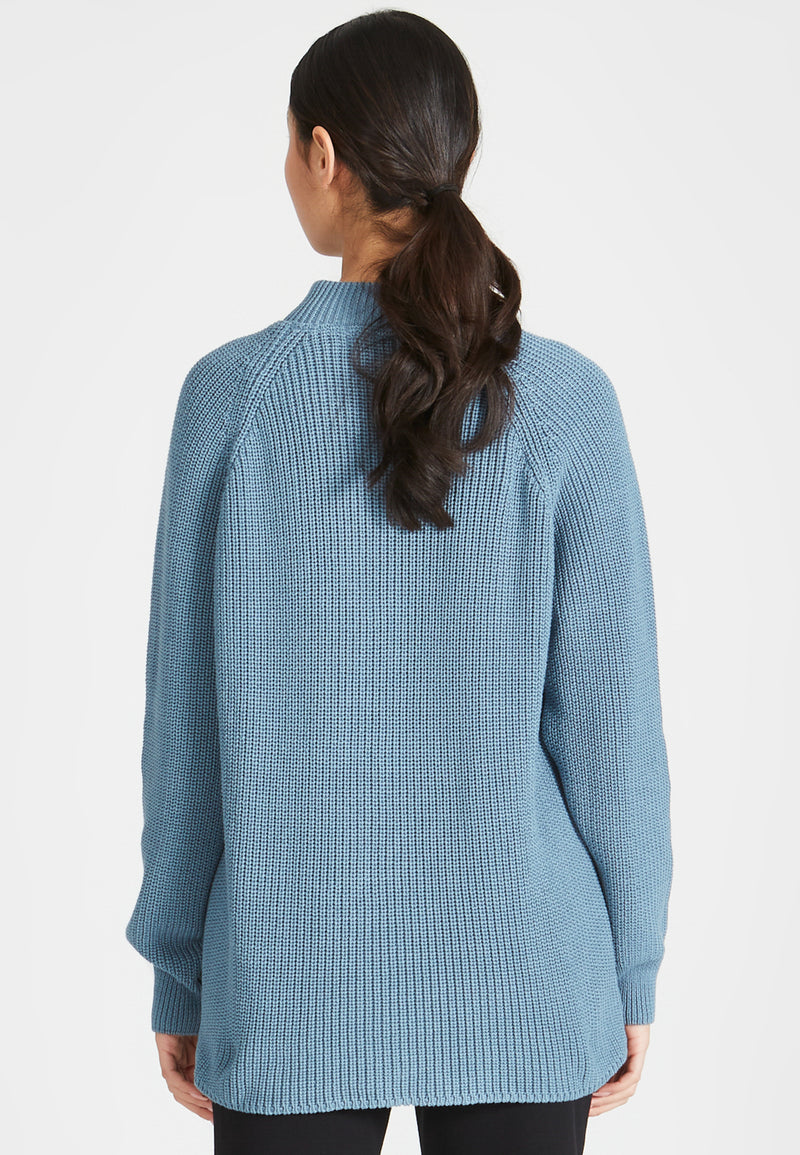 Verkoper tempel ik lees een boek Troyer-Strickpullover TEKLA aus Bio-Baumwolle - Arctic Blue | Damen | Givn