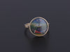 Georgian Hand Painted Dove Conversion Ring of 14k Gold