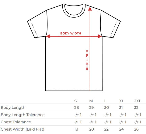 tee shirt size chart