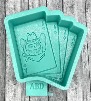 Pumpkin Cowboy of Cards Freshie Silicone Mold - Aroma Bead Depot