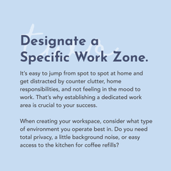 designate a specific work zone