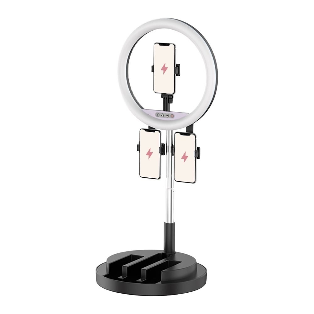 Multitasking Foldable Ring Light (3 Phone Holders)